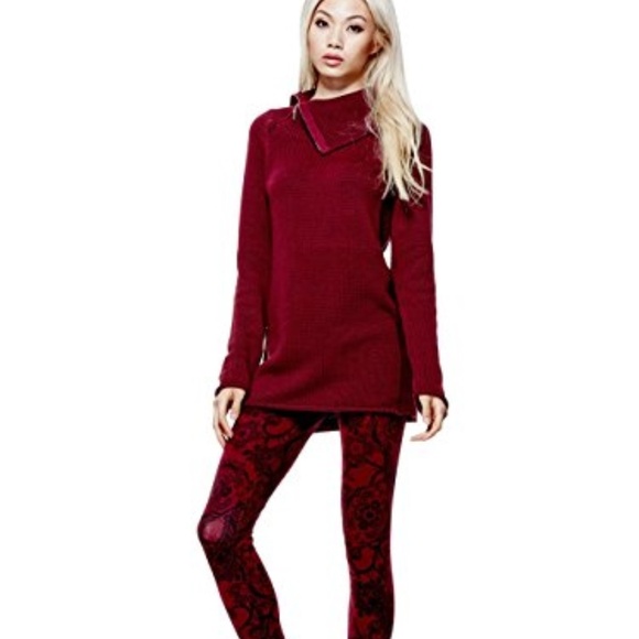 GUESS Damita Zip Collar Sweater SZ S - Picture 4 of 5